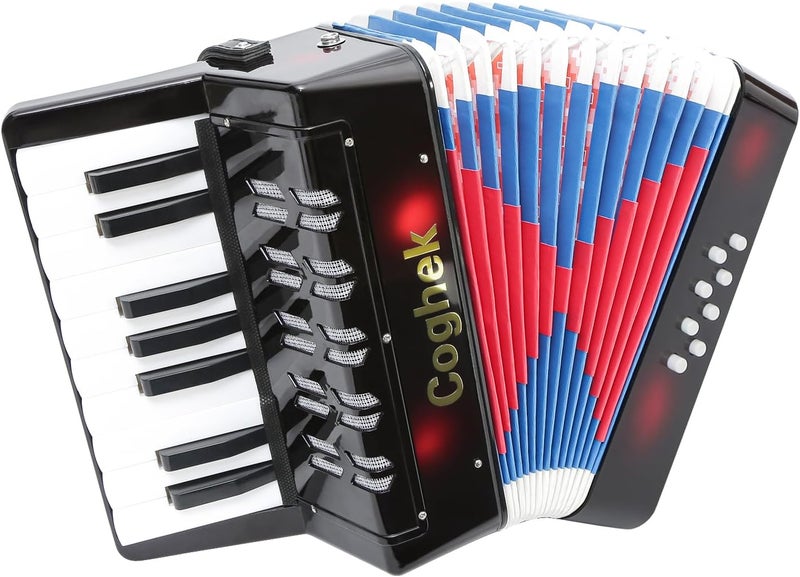 Coghek Black 17 Key 8 Bass Mini Toy Accordion Ideal For Kids Music Education Compact And Portable For Home And Travel - Image 1